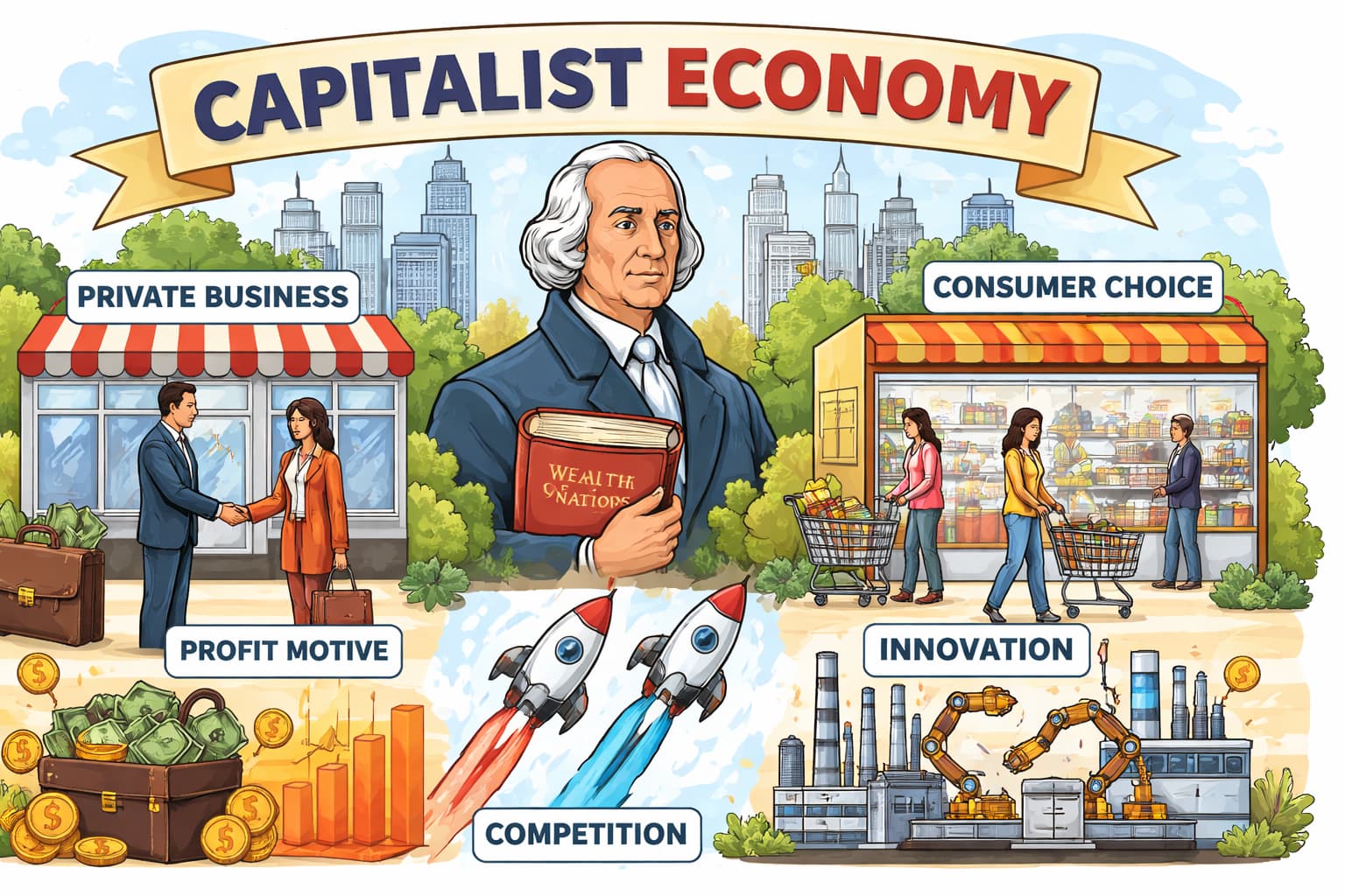 Read more about the article What is Capitalistic Economy? Explain its Features, Merits and Demerits.